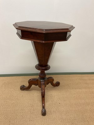 Lot 460 - A Victorian walnut octagonal topped trumpet...
