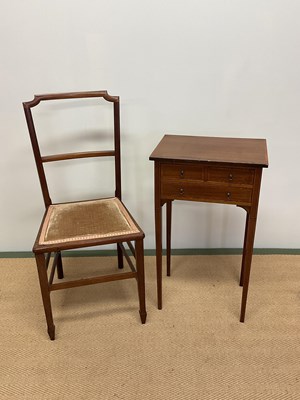 Lot 492 - An Edwardian mahogany satinwood banded night...