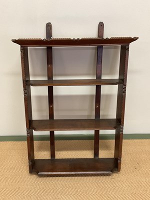 Lot 458 - A Tramp Art style three tiered open wall...