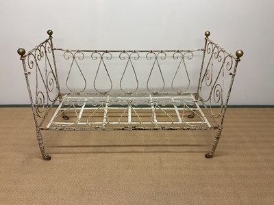 Lot 464 - A French decorative metal framed seat, width...