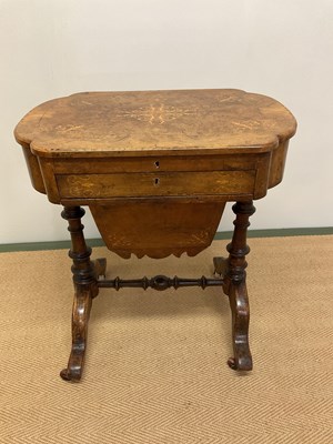 Lot 416 - A mid Victorian walnut and inlaid combination...