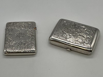 Lot 1069 - An Edwardian hallmarked silver card case of...