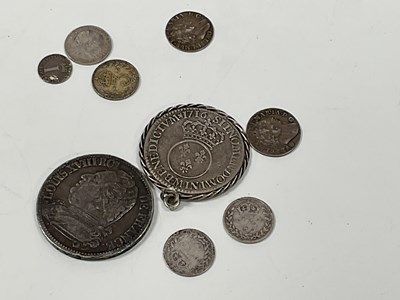 Lot 1328 - A small group of coinage including a Louis...