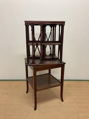 Lot 425 - An Edwardian mahogany revolving bookcase, the...