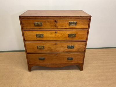 Lot 426 - A chest of four long drawers with brass...