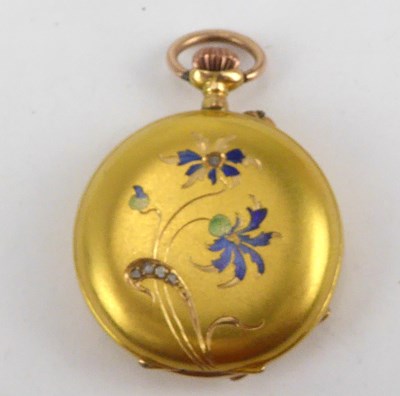 Lot 1151 - An 18ct gold vintage full hunter crown wind...