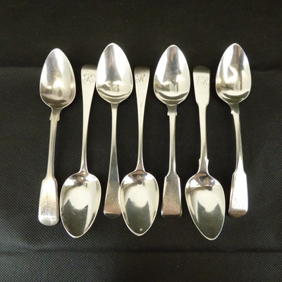 Lot 717 - Seven George IV hallmarked silver teaspoons