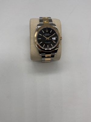 Lot 1319 - ROLEX; a 41 Datejust with 18ct gold and...