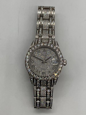 Lot 1322 - ROLEX; a Datejust Pearlmaster 'Full Diamonds'...