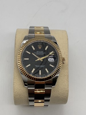 Lot 1323 - ROLEX; a Datejust 41 with 18ct gold and...