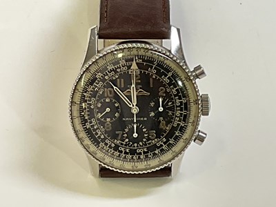 Lot 1300 - BREITLING; a 1950s Navitimer stainless steel...