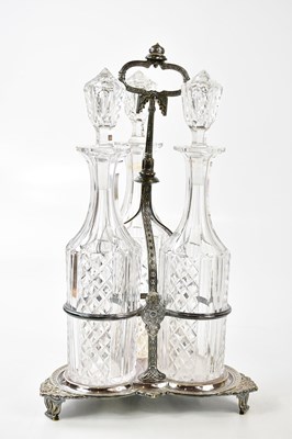 Lot 2007 - A 19th century silver plated bottle stand,...