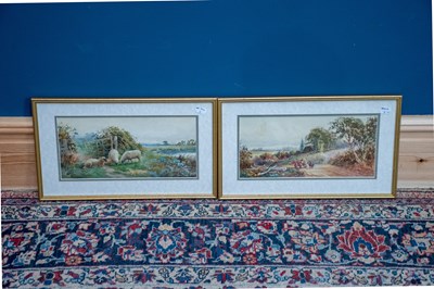 Lot 341 - C.J KEATS; a pair of watercolours, rural...