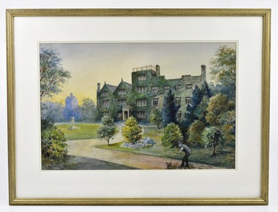Lot 343 - J. MACDIARMID; watercolour, country house with...