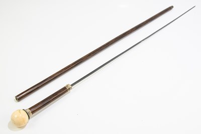 Lot 673 - A Victorian bamboo white metal mounted sword...