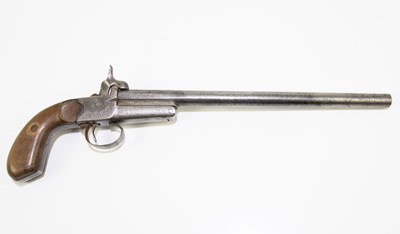 Lot 582 - A 19th century French long-barrelled pin fire...