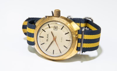 Lot 593 - SLAVA; a Russian pin fire watch, with brass...