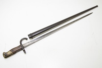 Lot 678 - A 19th century French bayonet, stamped to the...