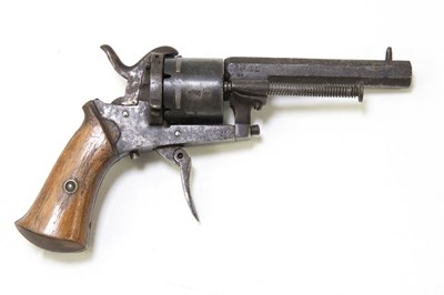 Lot 631 - A Belgian double action six-shot pin fire...