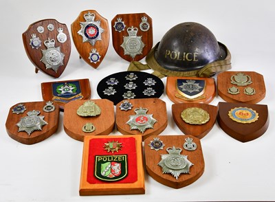 Lot 497 - A vintage WWII police warden's helmet,...