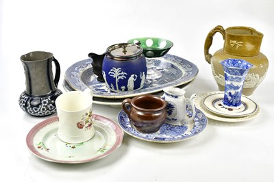 Lot 2111 - A mixed lot of 19th century and later ceramics...
