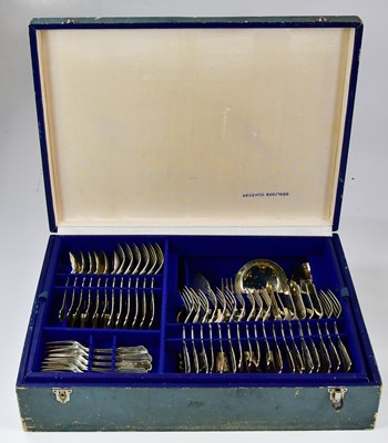 Lot 2155 - An 800 grade silver six setting sixty-six...