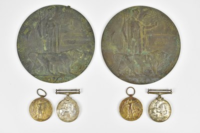 Lot 469 - LOCAL INTEREST; a WWI medal pair awarded to...