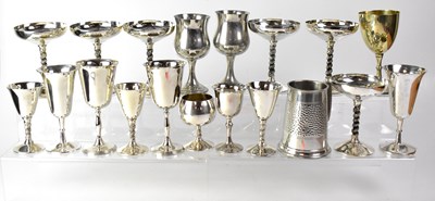 Lot 651 - Eighteen various silver plated goblets