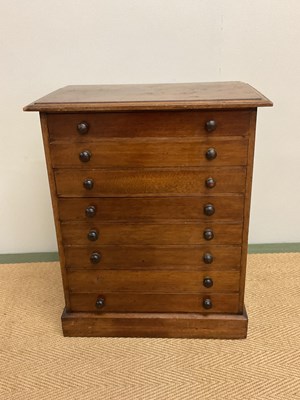 Lot 433 - A mahogany eight drawer specimen cabinet,...