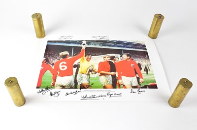 Lot 406 - WORLD CUP 1966; a colour poster multi-signed...