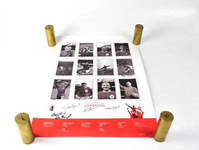 Lot 395 - LIVERPOOL FC; a black and white poster of the...