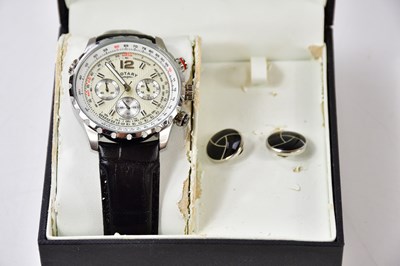 Lot 2208 - ROTARY; a quartz gentleman's wristwatch, boxed...