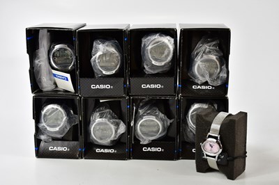 Lot 2215 - CASIO; a group of eight boxed digital watches.