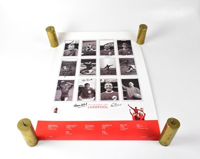 Lot 397 - LIVERPOOL FC; a black and white poster of the...
