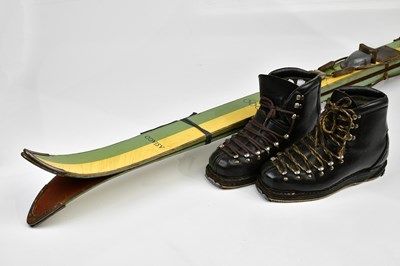Lot 1213 - A pair of vintage Asiago skis, length 188cm,...