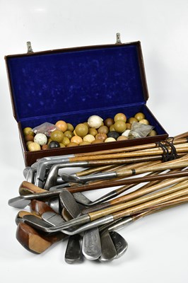 Lot 1378 - A large quantity of hickory shafted golf clubs,...