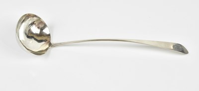 Lot 2094 - A George III hallmarked silver ladle,...