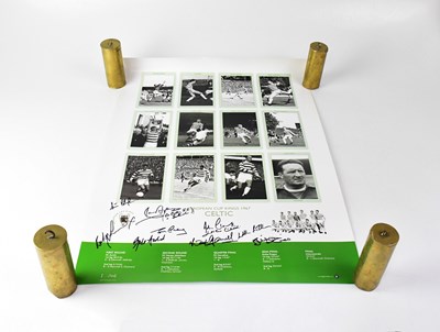Lot 392 - CELTIC FC; a black and white poster of the...