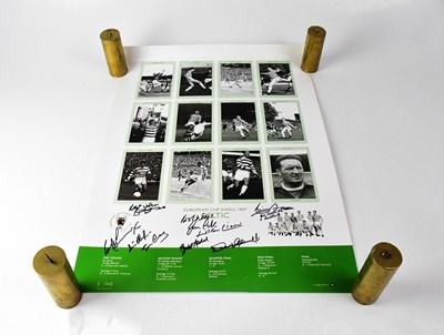 Lot 393 - CELTIC FC; a black and white poster of the...