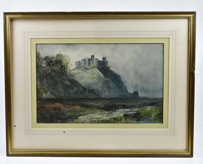 Lot 324 - K. SHAW; watercolour, castle on hill, signed...