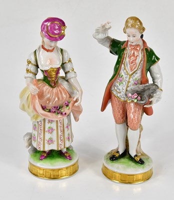 Lot 1440 - A pair of Unterweissbach ceramic figures, a...