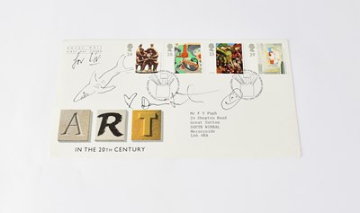 Lot 361 - DAMIEN HIRST; a first day cover bearing doodle...