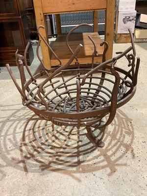Lot 375 - A cast iron pierced circular fire pit.