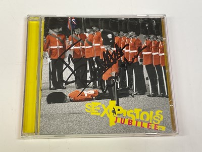 Lot 2111 - THE SEX PISTOLS; a CD bearing the signature of...