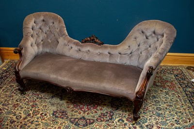 Lot 6555 - A Victorian rosewood framed settee, with...