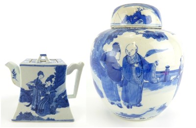Lot 192 - A large hand painted ginger jar