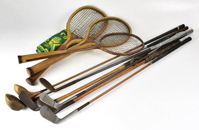 Lot 415 - Seven early 20th century wooden shafted...