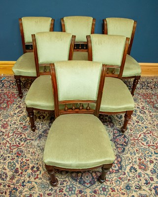 Lot 2516 - A set of six Victorian mahogany framed dining...