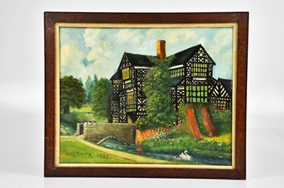 Lot 410 - WILL SMITH; oil on board, "Old Moreton Hall",...