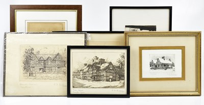 Lot 398 - RA RISLEY; a group of six etchings, each...